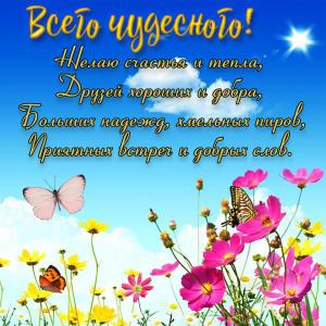 Открытка с пожеланием всего чудесного
