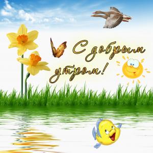 Красивая картинка с цветочками у воды