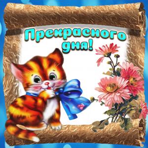 Милая открытка прекрасного дня с котёнком
